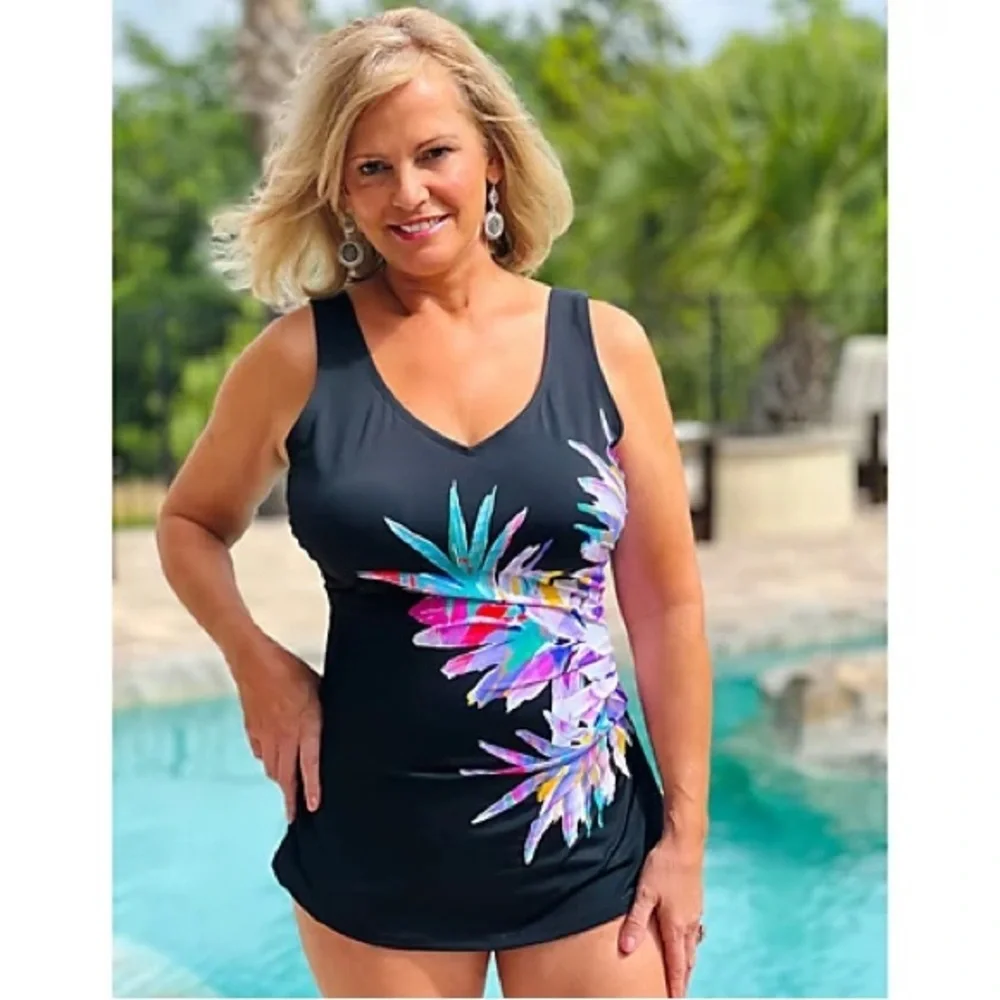 Kim Gravel x Swimsuits For All Sarong Front Suit - Picture 2 of 6